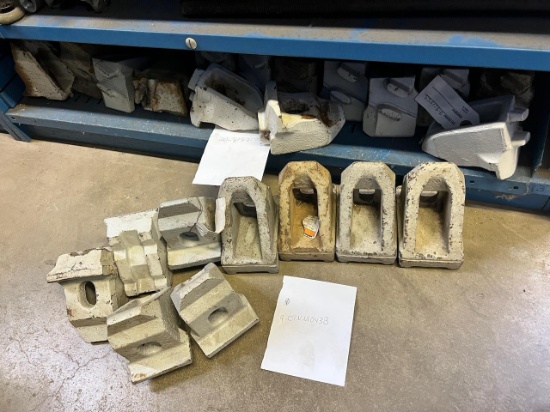 Lot of 29 backhoe bucket teeth, see pics for parts numbers