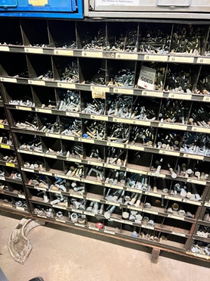 Metal parts sorter, LOADED with bolts and hardware, 35 x 42 inches