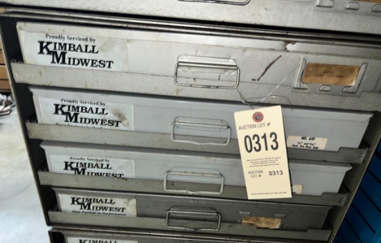 Kimball Midwest 4 drawer hardware cabinet w/ misc contents, Approx. 21 x 17 x 15