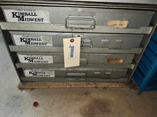 Kimball Midwest 4 drawer hardware cabinet w/ misc contents, Approx. 21 x 17 x 15