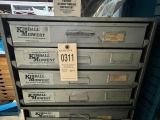 Kimball Midwest 4 drawer hardware cabinet w/ misc contents, Approx. 21 x 17 x 15