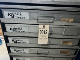 Kimball Midwest 4 drawer hardware cabinet w/ misc contents, Approx. 21 x 17 x 15