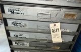 Kimball Midwest 4 drawer hardware cabinet w/ misc contents, Approx. 21 x 17 x 15