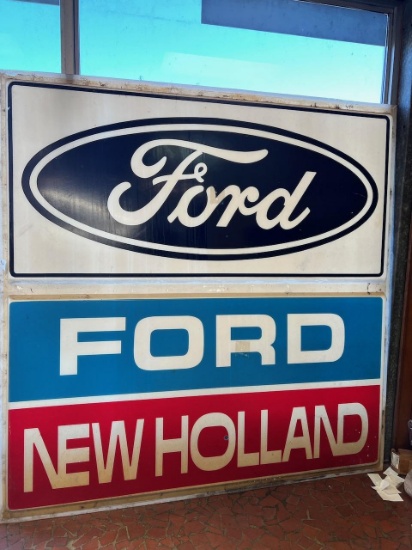 Ford New Holland Dealership sign, approx 94 x 96 inches