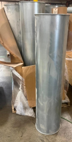 6 pcs 22 Gauge Galvanized 14"x 5' Nordfab Dust Collection Pipe