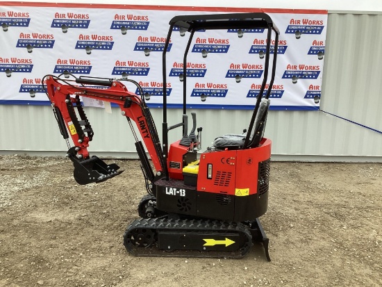 (INV531) New Unused Lanity Model LAT-13 Mini Excavator with Blade, Mechanical Thumb and Aux. Hyd.