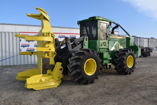 (INV566) 2017 John Deere 843L Grapple Skidder, 9,114.6 hrs, W/ FD22B Grapple Cutter