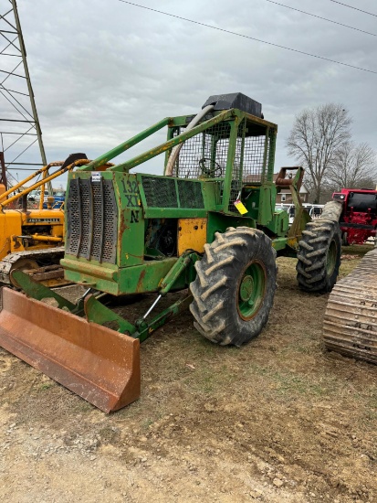 (INV953) Franklin, 132XL ? N, older skidder, runs and drives, OROPS, blade on front,
