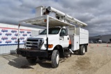 (INV936) 05 Ford F750 C7 Cat runs good 4x4 New reman 7spd Spicer trans, Kubota pony motor for boom,