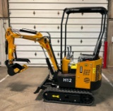(INV50026) AGT Model H12 Mini Excavator with Blade, Digging Bucket, Mechanical Thumb, Auxilary Hyd.