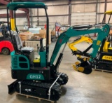 (INV50035) AGT Model QH12 Mini Excavator with Blade, Digging Bucket, Mechanical Thumb, Auxilary Hyd