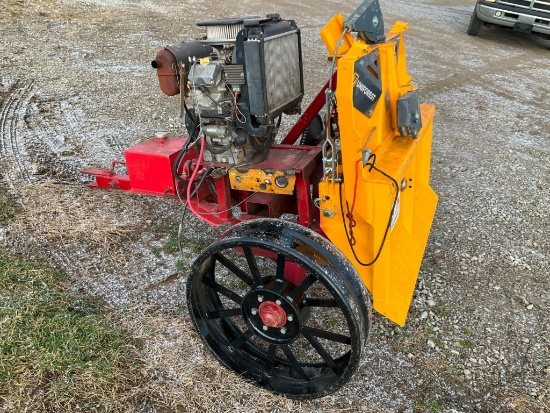 (INV80109) Uniforest Model 35M Logging winch Attachment Mounted on Steel Wheeled Power Cart