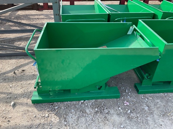 Green steel Hopper 28" X 46" 20" Deep New Self Dumping
