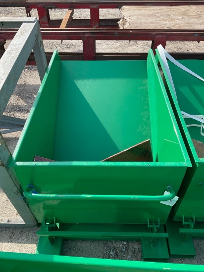Green steel Hopper 28" X 46" 20" Deep New Self Dumping