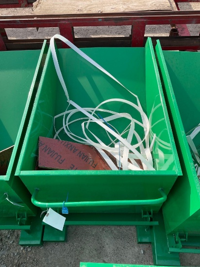 Green steel Hopper 28" X 46" 20" Deep New Self Dumping