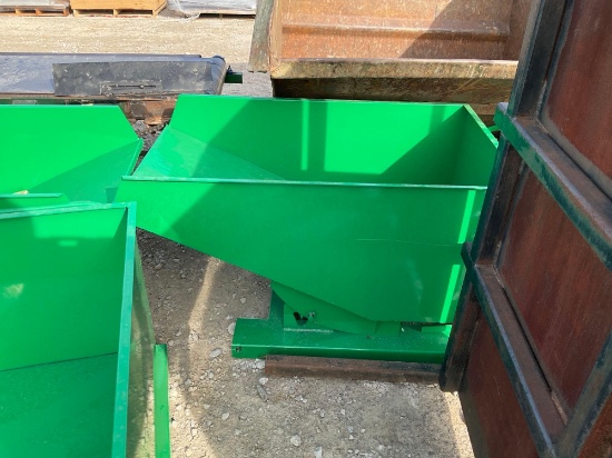 Green steel Hopper 28" X 46" 20" Deep New Self Dumping