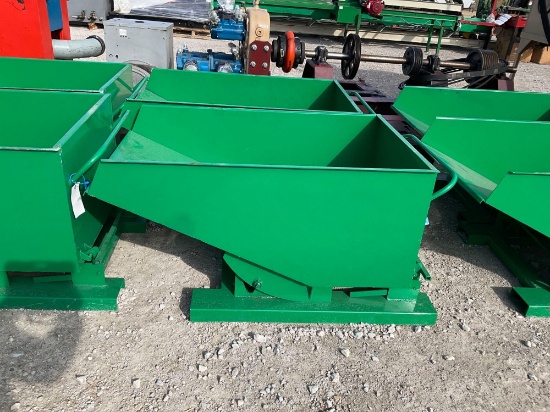 Green steel Hopper 28" X 46" 20" Deep New Self Dumping