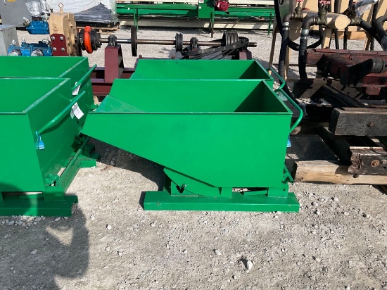 Green steel Hopper 28" X 46" 20" Deep New Self Dumping