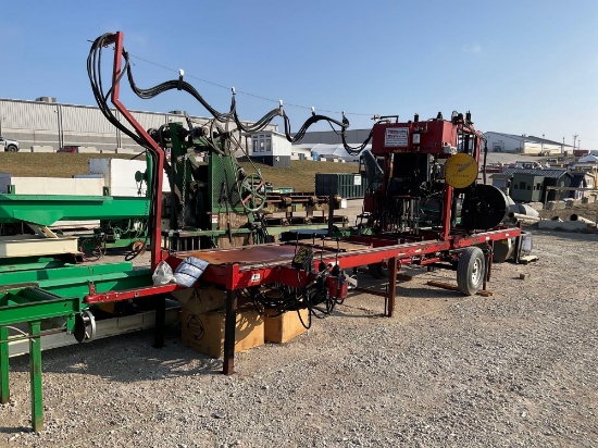 Bandmill, Timber Harvester Diesel Portable Bandmill 25' w/mud wheel Good Condition