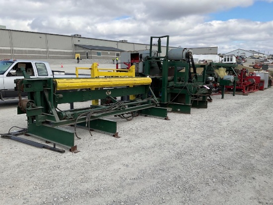 Circular Scragg Mill w/infeed turner sliding saw slab recover saw table