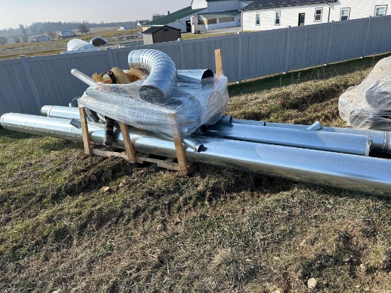 13" Dust Blower Pipe Pallet 4" Flex Hose / 90 degrees