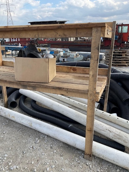 6" PVC Pipe 90 degrees Fernco Wooden Shelf