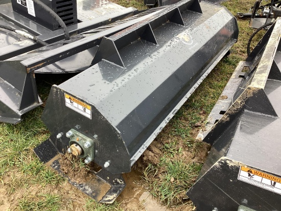 (INV502) New Unused Wolverine Model TL-12-72W 86" Tiller Skid Steer Attachment