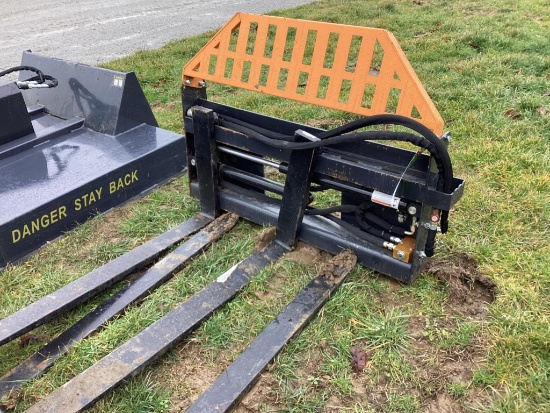 (INV70123) Wolverine 48" Hydraulic Side shift Pallet Forks Skid Steer Attachment