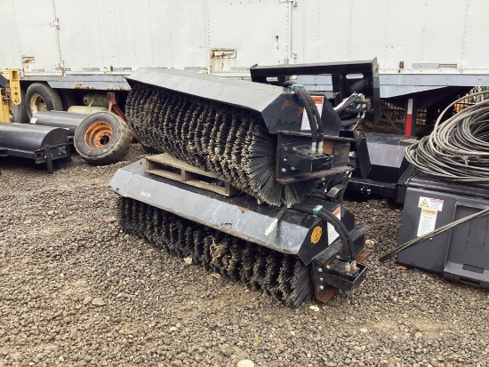 (INV70129) Land Honor 72" Hydraulic Brush with Power Angle Skid Steer Attachment