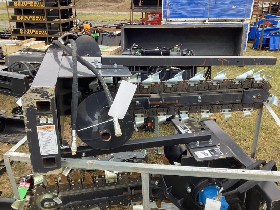 (INV560) New Unused Wolverine Model TCR-12-48H 48in. Trencher Skid Loader Attachment