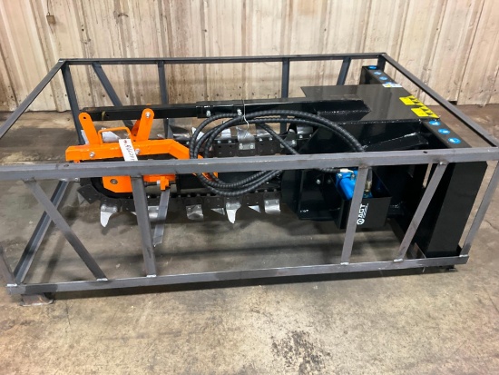 (INV70047) New Unused Mower King Model ECSSCT72 Trencher Skid Steer Attachment