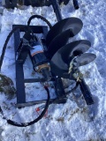 New Unused Wolverine Auger Model ADB-13-1218R Skid Loader Attachment With 8