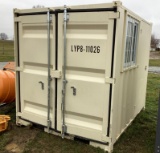 (INV539) New Unused 8 ft. Mini Shipping Container with Window and Side Entry Door