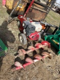Hydraulic post hole digger with 2 augers