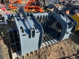 6' grapple fork attachment for skid steer