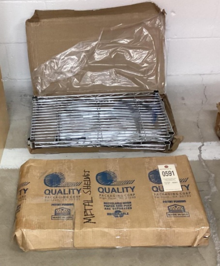 2 Metal Shelves Wire Shelves 13"x 23"Wide with 3 Shelves