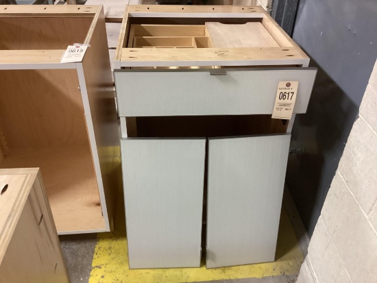 Wood Vanity With Metal Accent Fronts 24" Wide x 24" Deep x 34.5 High