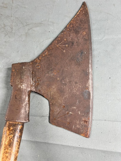 Decorated Hand Forged Goosewing Axe