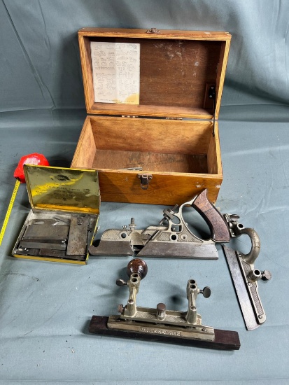 STANLEY NO. 45 COMBINATION PLANE w/ box and several accessories
