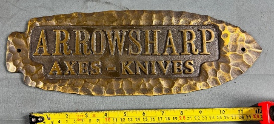 Arrowsharp Axes and Knives bronze plaque