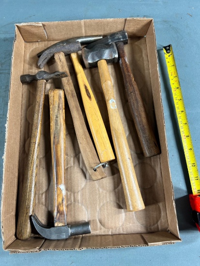 Flat of asst. specialty hammers, tack hammers, metal working and more