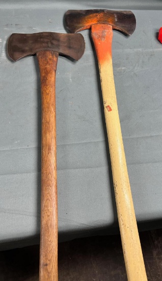 Pair of Double Bit axes, one Craftsman and one Stanley