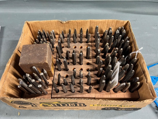 BOXLOT - MISC. MACHINIST STEEL MARKING STAMPS 1/32-1/8"