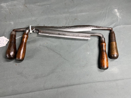 2 EARLY OHIO DRAWKNIVES - HEIM&SMITH CINN. OH. 1850, OHIO TOOL