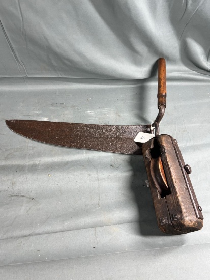 HAY KNIFE AND BARN PULLEY