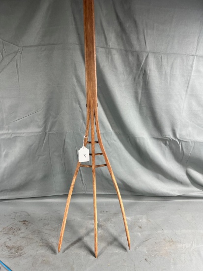 ANTIQUE WOODEN 3 PRONG PITCHFORK - NICE