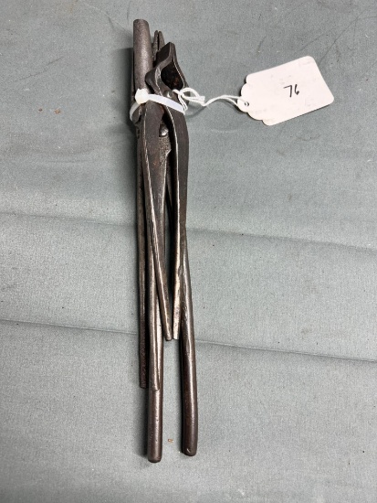 3 SMALL 8-12" BLACKSMITH TONGS