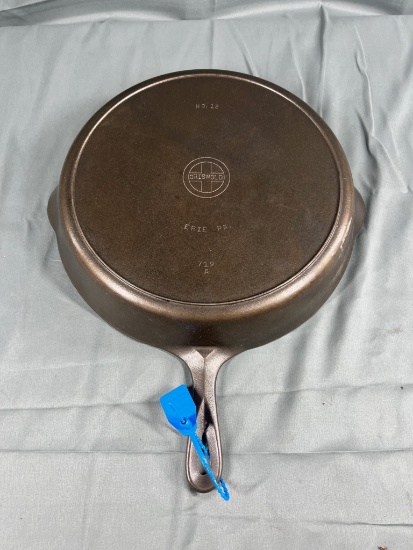 Griswold No. 12 Small Block Logo Cast Iron Skillet w/ heat ring