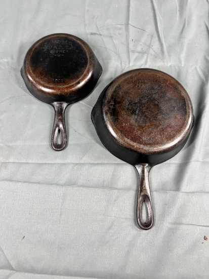 Wagner No. 3 and 5 Cast Iron Skillets