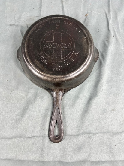 Griswold No. 5 Cast Iron Slant Block Logo Skillet